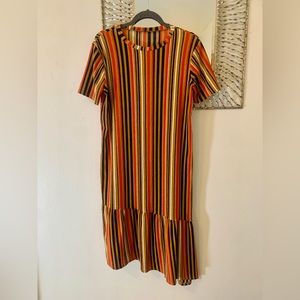 Zara Asymmetrical Striped Dress